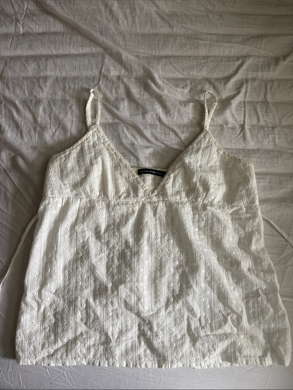 Brandy Melville White Eyelet Lace Cami